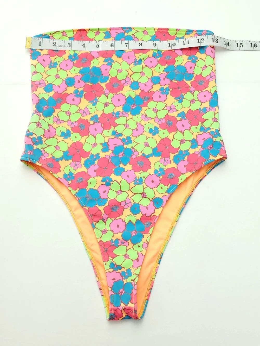 Frankies Bikinis Stella Strapless One Piece Swimsuit Groovy Floral Print Size S
